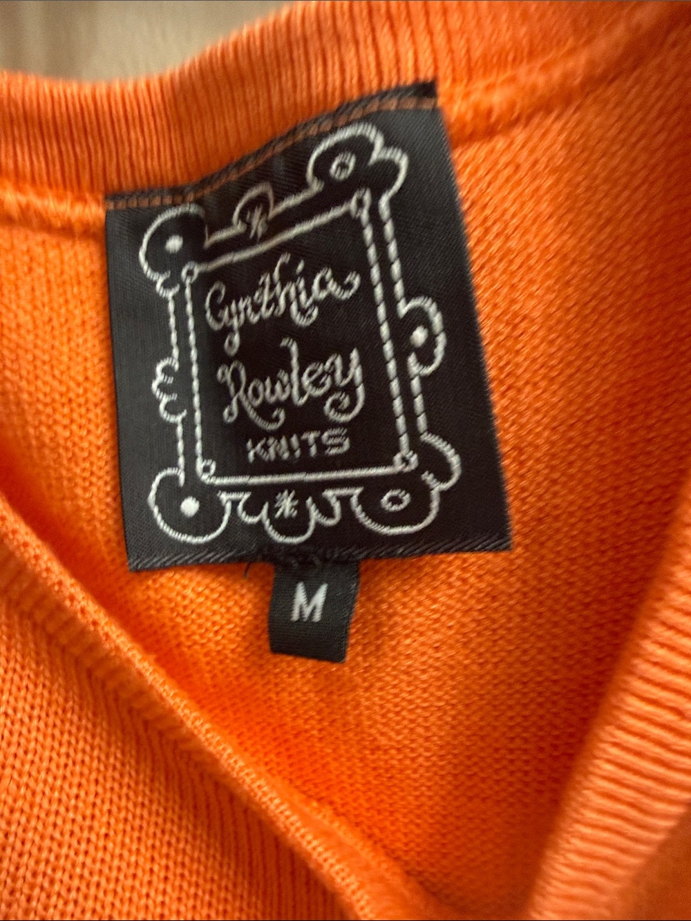 Cynthia Rowley Orange Knit Cardigan & Sleeveless Sweater Set - Picture 9 of 10